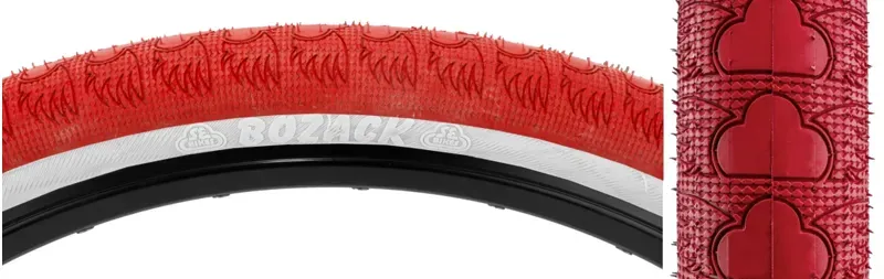 SE Bikes Bozack 29x2.4-inch Wire BMX Tire in Red/White