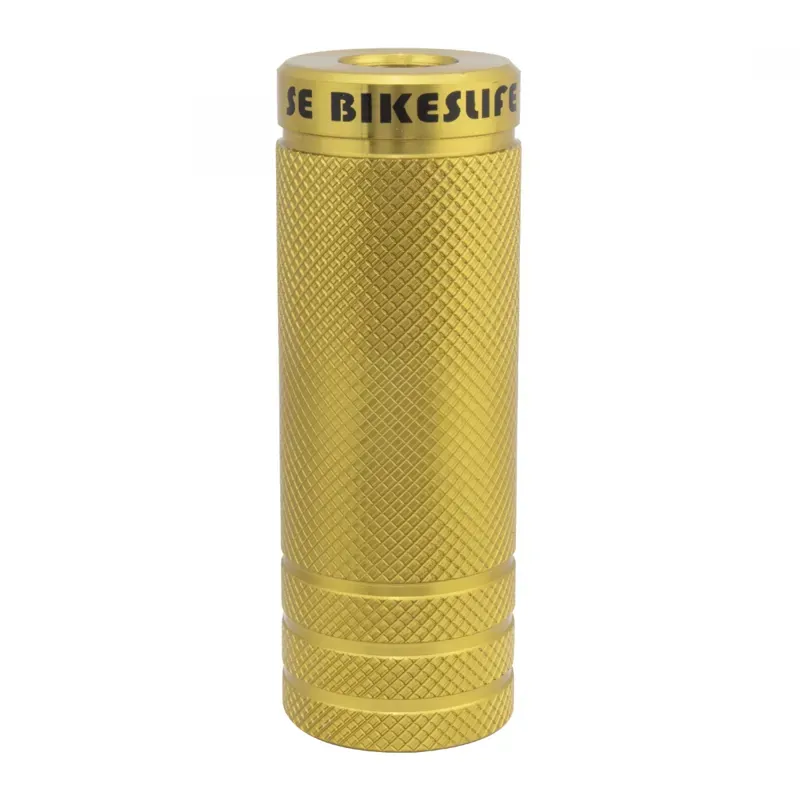 SE Bikes Wheelie 35x98mm 3/8-inch/14mm Axle Peg 2-pack in Gold