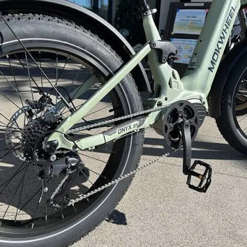MOKWHEEL ONYX STEP THROUGH DUAL SUSPENSION MOUTAIN E-BIKE MINT GREEN-2
