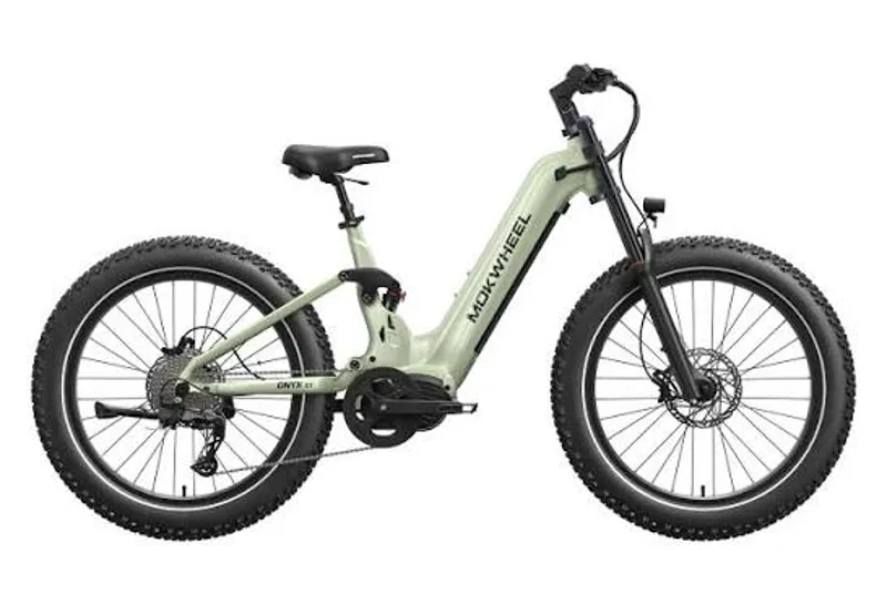 MOKWHEEL ONYX STEP THROUGH DUAL SUSPENSION MOUTAIN E-BIKE MINT GREEN-1