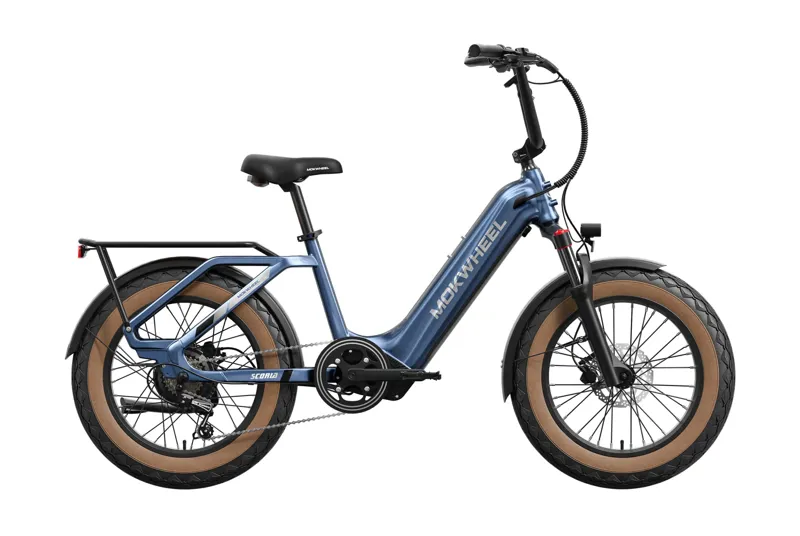 Mokwheel Scoria Step Through Fat Tire Electric Bike in Blue