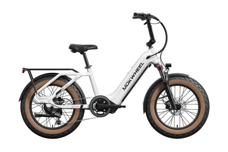 Mokwheel Scoria Step Through Fat Tire Electric Bike in White