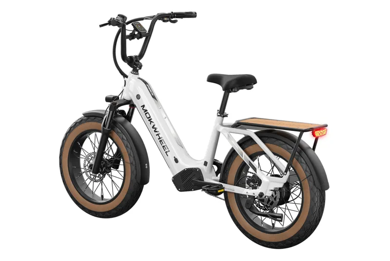 Mokwheel Scoria Step Through Fat Tire Electric Bike in White-4