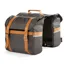 Pedego Premium Pannier Bag with Waterproof Rain Fly in Gray with Brown Leather
