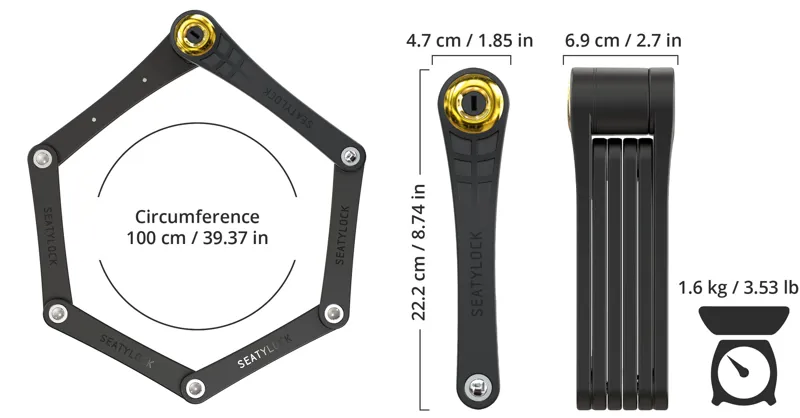 Seatylock Foldylock Classic 100 CM Lock in Black-6