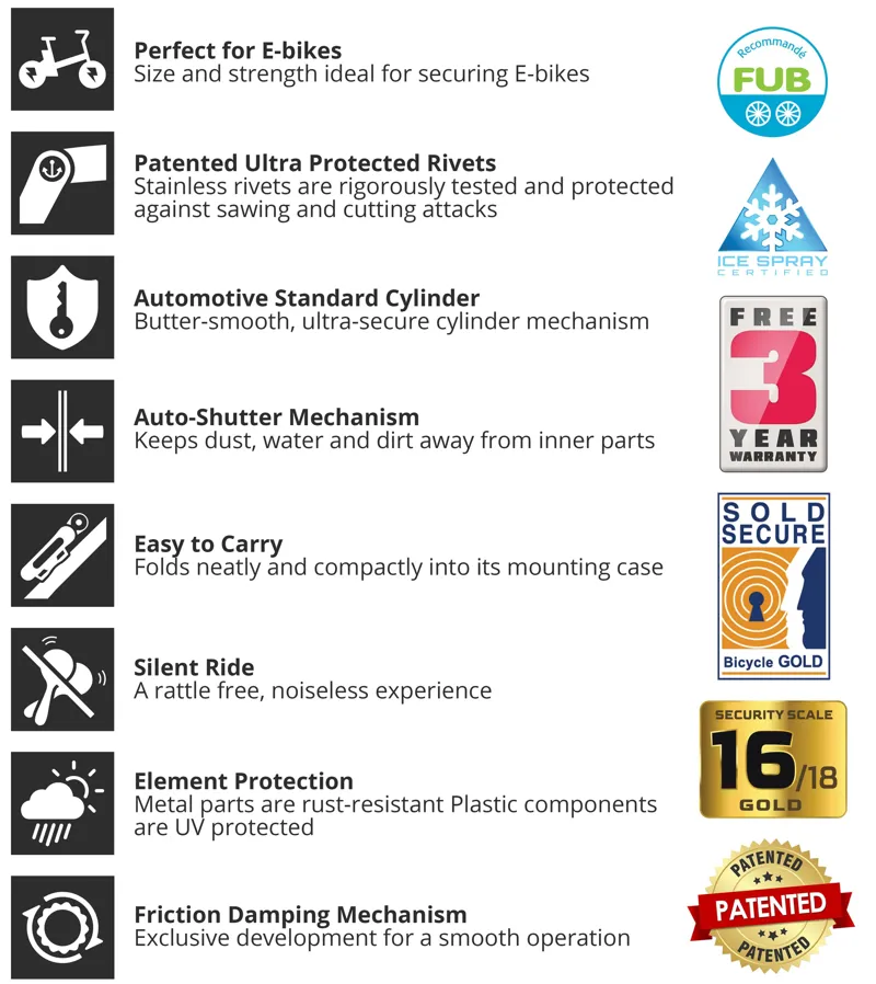 Seatylock Foldylock Classic 100 CM Lock in Black-7